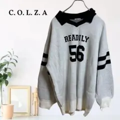 zC1194【XL】COLZA ニット/セーター ポロシャツ風 襟付き 長袖のサムネイル