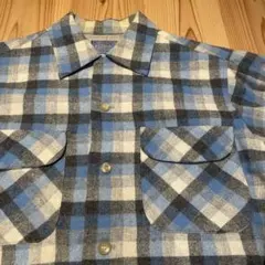 ⭐️70s Pendleton オンブレーボードシャツ ネイビー/ホワイト - メルカリ