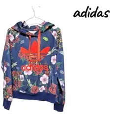 『美品』adidas フラワープリント ❤︎カラフルパーカーS -M相応