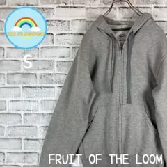 FRUIT OF THE LOOM 裏起毛シンプルジップアップパーカー S