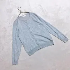 ⁠ViS ビス ＊ クルーネックニットカーディガン グレー M 長袖