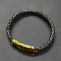BLACK VANCEL 新作 本革 カンガルー革 レザーブレスレット メンズ 