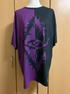 REFLEM レフレム クロス刺繍 Tシャツ 黒×紫 クロスロゴ パープル