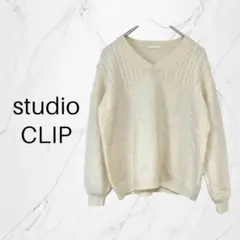 【スタディオクリップ】長袖ニット　Ｖネック　シンプル