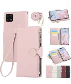 Aquos sense7 ケース 手帳型 ショルダー 財布型カバー