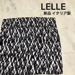 新品 イタリア製 LELLE バンダナ ハンカチ スカーフ シルク 幾何学模様