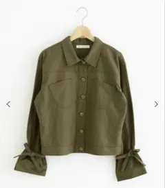 秋服キャンディースリーブジャケット ショート丈カーキMAJESTICLEGONのサムネイル