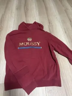 MOUSSY ロゴ刺繍 パーカー