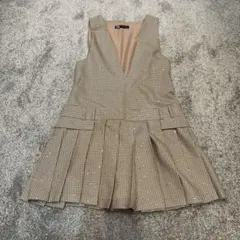 チェック柄ノースリーブミニワンピース