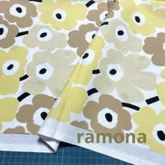 マリメッコ 生地 ミニウニッコ ベージュライトイエロー2024春夏 日本限定