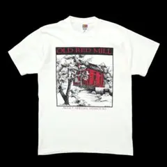90s ヴィンテージ OLD RED MILL Tシャツ USA製 古着 アート