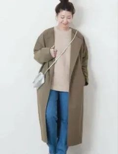 ジャーナルスタンダード　グログランノーカラーコート　トレンチコート