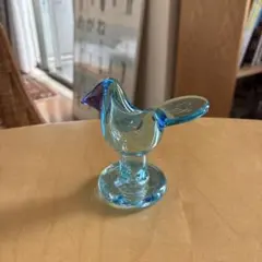1970年 ronneby スウェーデン 北欧 鳥 青ロネビー ガラス 置物 - メルカリ