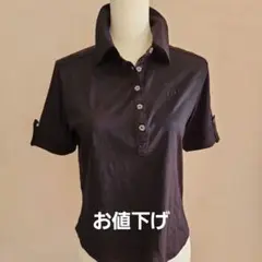 DAKS ダークブラウン 半袖ポロシャツ