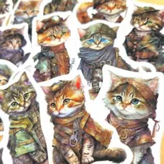 スチームパンクキャッツ 猫シール フレークシール ハンドメイド
