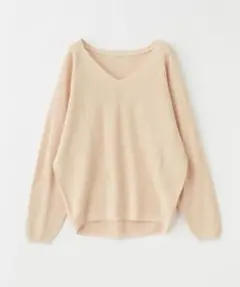 和紙混Ｖネックニットプルオーバー　ライトピンク　ピンクベージュ