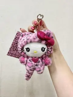 HelloKitty/ハローキティ♡未使用！ヒョウ柄着ぐるみキティキーホルダー