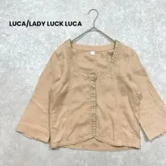 a2284＊LUCA/LADY LUCK LUCA リネンジャケット　ビジュー付のサムネイル