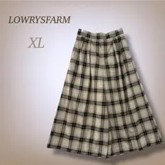 ローリーズファーム ワイドパンツ ガウチョ チェックきれいめカジュアル XL