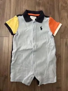 ラルフローレン カラフル 半袖 ロンパース 6M 70 【水通しのみ】新品同様