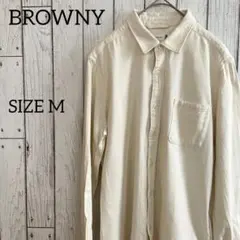 BROWNY 長袖シャツ メンズ Mサイズ アイボリー