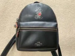 COACH ミッキーマウス リュック 黒 レザー ベトナム製