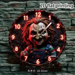 チャッキー 2Dフラット印刷 掛け時計 20.32cm