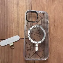 iPhone15用 CASETiFY 幾何学模様 クリアケース　タグ付き