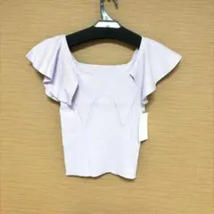 マーキュリーデュオ　 2WAYラッフルコンパクトニット　半袖ニット　ピンクのサムネイル