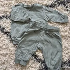 H&M グリーン トレーナー パンツ セット