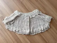 axes femme レース編みベージュケープコート 森ガール