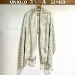 UNIQLO 大判ストール　ベージュ　チェック　春物