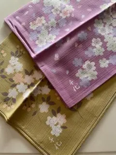 宇野千代　桜　ハンカチ　大判　風呂敷　クロス　レトロ　廃盤　２枚セット