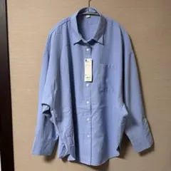 Mサイズ★新品 GU ドルマンスリーブシャツ ブルー UVカット