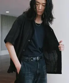 WYM LIDNM ウィムバイリドム 半袖シャツ チャコールグレーシアーシャツ