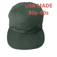 80s 90s USA製 無地キャップ フェードHARVARD グリーン