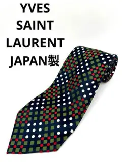 極美品 刺繍 イヴサンローラン ネクタイ 日本製 シルク100%