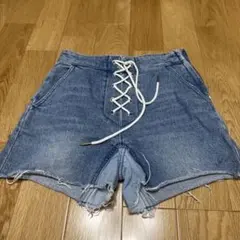 LAGUNAMOON レースアップ デニムショートパンツ