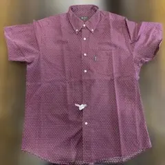 AIGLE ワインレッド、ドット柄 半袖シャツ XL