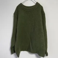 【ラウアー】ニット セーター グリーン　古着 華やか カラー 綺麗めのサムネイル