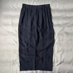 希少 00s old papas ツータック リネン ワイドスラックス ネイビーのサムネイル