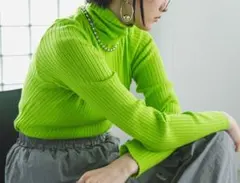 bohmal ロングスリーブカラフルリブタートルニット ニット