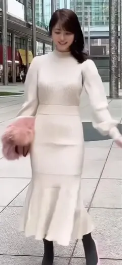 フェリーシェル ニットマーメイドワンピース