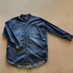 レディース　長袖　薄手デニムシャツ
