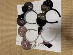 ミッキーマウス型カチューシャ4個セット　カチューシャケース