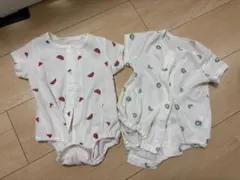 ベビー ロンパース 2枚セット スイカ キウイ　西松屋　年内までの出品