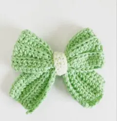 リボンモチーフのミニキーホルダー　グリーン