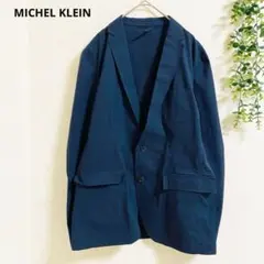 ミッシェルクラン　テーラードジャケット L ネイビー　薄手　オフィスカジュアル