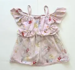 プリンセス柄オフショルダー水着　110㎝　アリエル　ラプンツェル　ベル　女の子