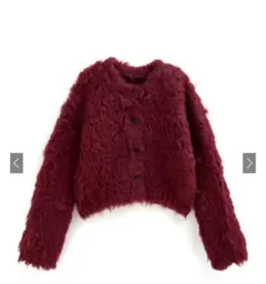 ラウンドネックシャギーショート丈カーディガン[an1697]